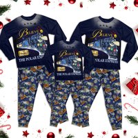 Personalized Family Pajamas Set, Polar Express Pajamas Christmas Holiday