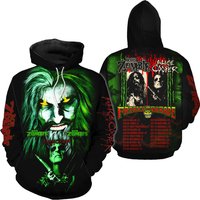 Rob Zombie Freaks On Parade Tour 2023 Hoodie 3d, Rob Zombie Alice Cooper Dates