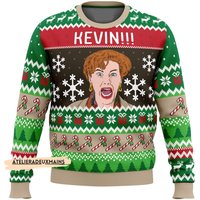 Kevin!!! Home Alones Ugly Christmas Sweater, Mom Alone Movie Xmas Sweatshirt, Christmas Gift