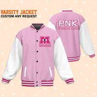Personalized Monster University Pnk Basic Baseball Jacket