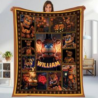 Personalized Five Nights At Freddy Blanket | Freddy Fazbear Bonnie Chica Foxy Blanket