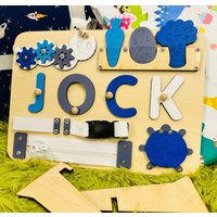 Interactive Name Puzzle Busy Board | Personalized Baby Gift
