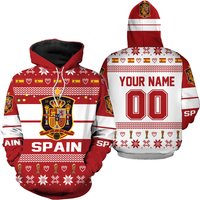 Spain National Team, Personalized Custom Name Number, Qatar World Cup 2022 3d Hoodie