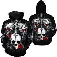 Skulls And Flowers Unisex 3d Hoodie