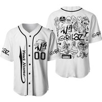 Orillaz Music Doodle Art Baseball Jersey