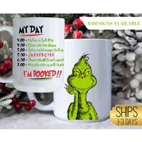 Funny Character Christmas Coffee Mug, Grin Ceramic Coffee Mug, Funny Christmas Holiday Ceramic Mug