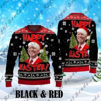 Santa Joe Biden Merry Easter Ugly Christmas Shirt, Funny Joe Biden Ugly Christmas Sweater