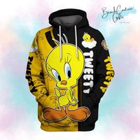 Tweety Bird All Over Print Hoodie, Tweety Bird Hoodie