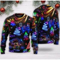 Christmas Bright Neon Lighting Ugly Christmas Sweater, Neon Lighting Xmas Sweatshirt