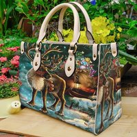 Reindeer Christmas Leather Handbag
