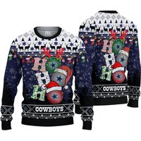 Cowboys Grin Football Christmas Ugly Sweater Sweatshirt