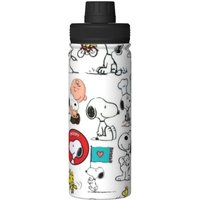 Snoopy Stainless Steel Water Bottles Sports Lid