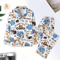 Corgi Pajama Set For Christmas