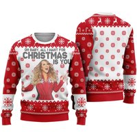 All I Want For Christmas Is You Mariah Carey Ugly Sweater, Mariah Carey Xmas