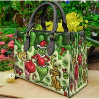 Funny Character Leather Hand Bag,funny Character Christmas Handbag
