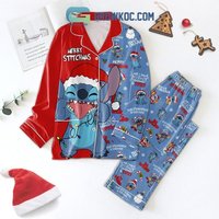Merry Stitchmas All I Want For A Chirstmas Pajamas Set, Christmas Pajamas, Family Christmas Pajamas, Family Holiday Pajamas