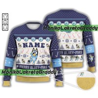 Personalized Blueydad Christmas Ugly Sweater, Blueydad Family Christmas Ugly Sweater