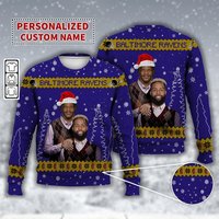 Lamar Jackson Odell Beckham Jr. Baltimore Football Ugly Christmas Sweater