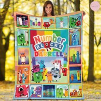 Number Blocks Blanket | Funny Cartoon Fleece | Colourful Math Numbers