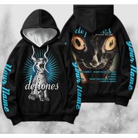 Custom Name Deftone Around The Fur Cat 90s Music 3d Hoodie