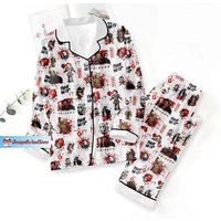 Halloween Womens Pajamas, Horror Movie Pajamas Set, Horror Character Pyjamas