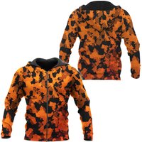 Savage Orange Camo 3d Zip Hoodie