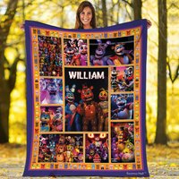 Personalized Five Nights At Freddy's Fleece Blanket, Fnaf Blanket