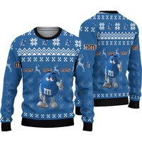 Mnm Blue Ugly Sweater Christmas Pattern Sweater