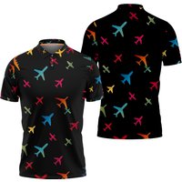 Aircraft Transportation Colorful Polo Shirt