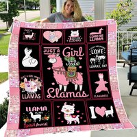 Just A Girl Who Loves Llamas Fleece Blanket
