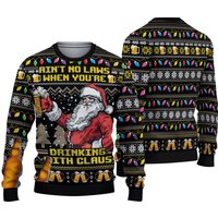 Beer Santa Claus Aint No Laws When Youre Drinking Ugly 3d Sweater