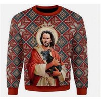 Jesus Keanu Reeves With Dog Ugly Christmas Sweater, Ugly Christmas Sweater