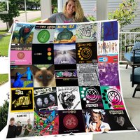 B182 Tour 2023 Fleece Blanket, 90s Rock Band