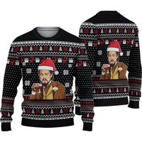 Calvin Candie Face Ugly Sweater, Aperol Xmas Sweater, Leonardo Sweater