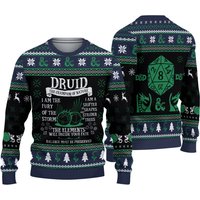 Druid Dnd Gaming Premium Christmas Ugly Sweater