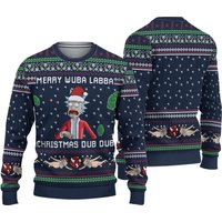 Merry Wubba Lubba Rick And Mortys Ugly Sweater
