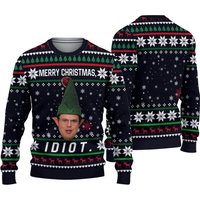 Merry Christmas Idiot Quotes 3d Series Ugly Christmas Sweater