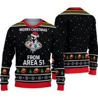 Merry Xmas From Area Aliens Us Ugly Sweater