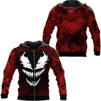 Venom Carnage Hoodie, 3d Zip Hoodie