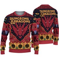 Xmas 2023 Dungeons & Dragons Seven Dice A-rolling 3d Sweater