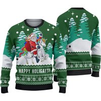Funny Santa Happy Holigays Ugly Christmas 3d Sweater