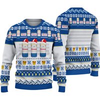 Hamm's Beer Drink Santa Claus Hat Christmas Ugly Sweater