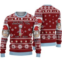 Rick And Rickandmorty Time For A Beer Ugly Christmas Sweater