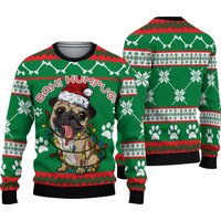 Bah Humpug Pug Dog Ugly Christmas 3d Sweater