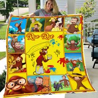 Personalized Curious Quilt George Blanket
