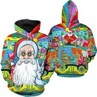 Hippie Santa Claus 3d Hoodie Christmas Gift