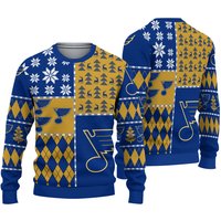 Blues Ice Hockey Christmas Ugly Sweater