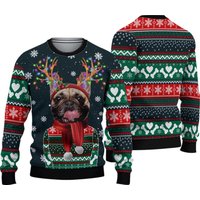 French Bulldog Christmas Wool Knitted 3d Sweater