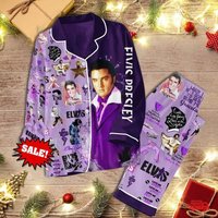 Christmas Elvis Pajamas Set, Elvis Presley Pajamas, Elvis King Pajamas