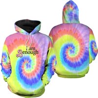 Personalised I Am Enough Tie Dye Hoodie